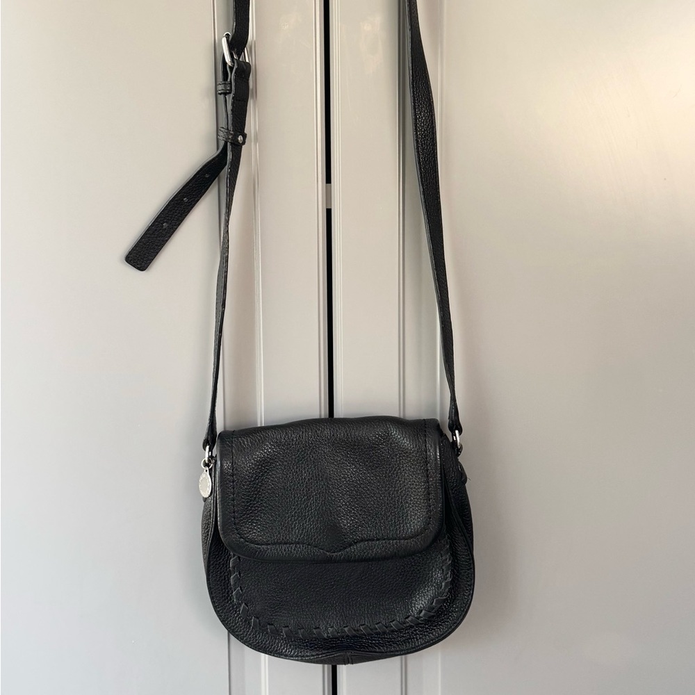 Rebecca Minkoff  Black Pebbled Leather Crossbody Bag